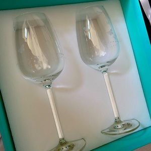 Tiffany butterfly wine glasses set of 2